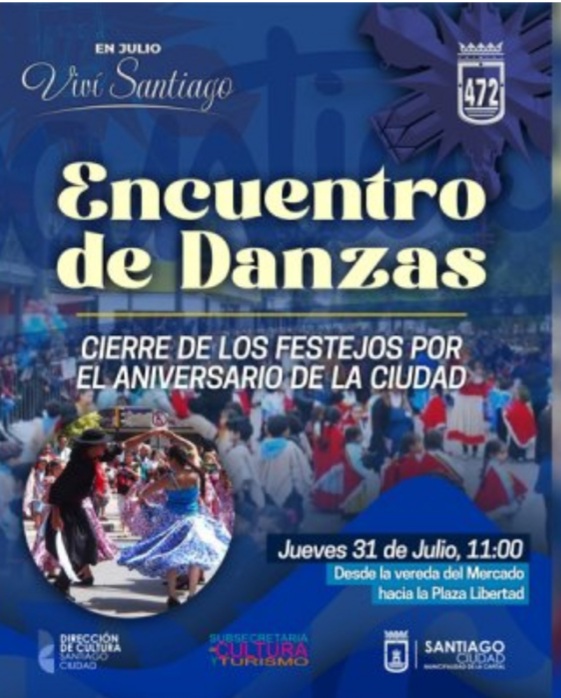 El Encuentro de Danzas cerrará los festejos por el 472º aniversario de Santiago